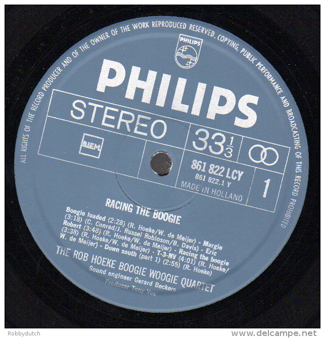 * LP *  ROB HOEKE BOOGIE WOOGIE QUARTET - RACING THE BOOGIE (Holland 1970 EX!!!) - Rock