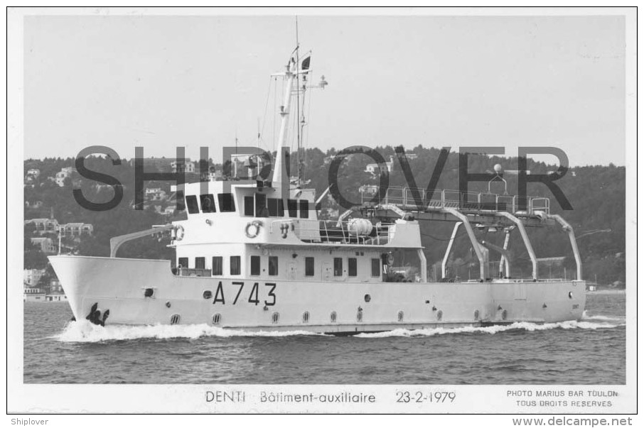 Bâtiment Auxiliaire DENTI (Marine Nationale) - Carte Photo éd. Marius Bar - Photo/bateau/schiff - Guerre