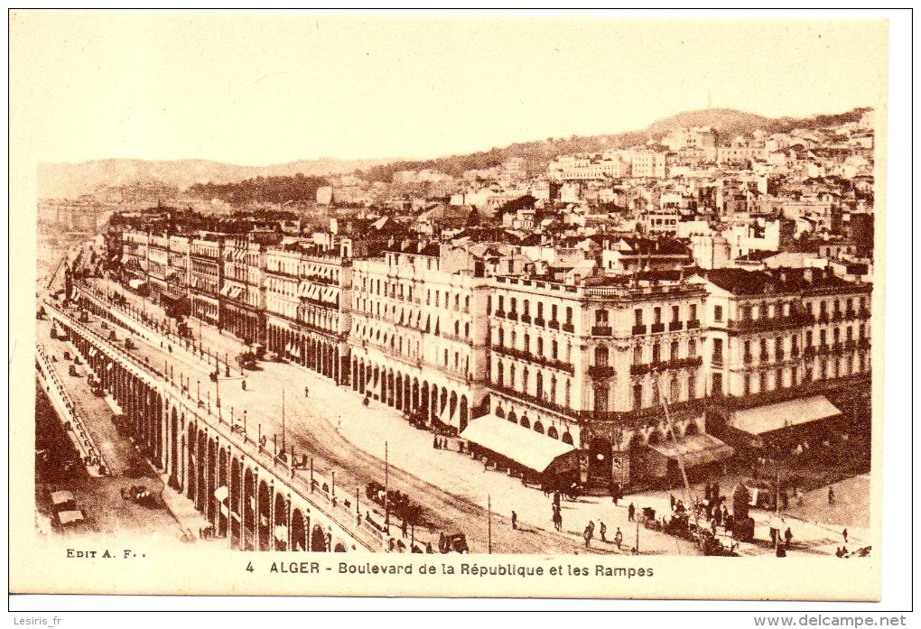 CPA - ALGER - 4 - BOULEVARD DE LA REPUBLIQUE ET LES RAMPES -  A. F. - Algeri