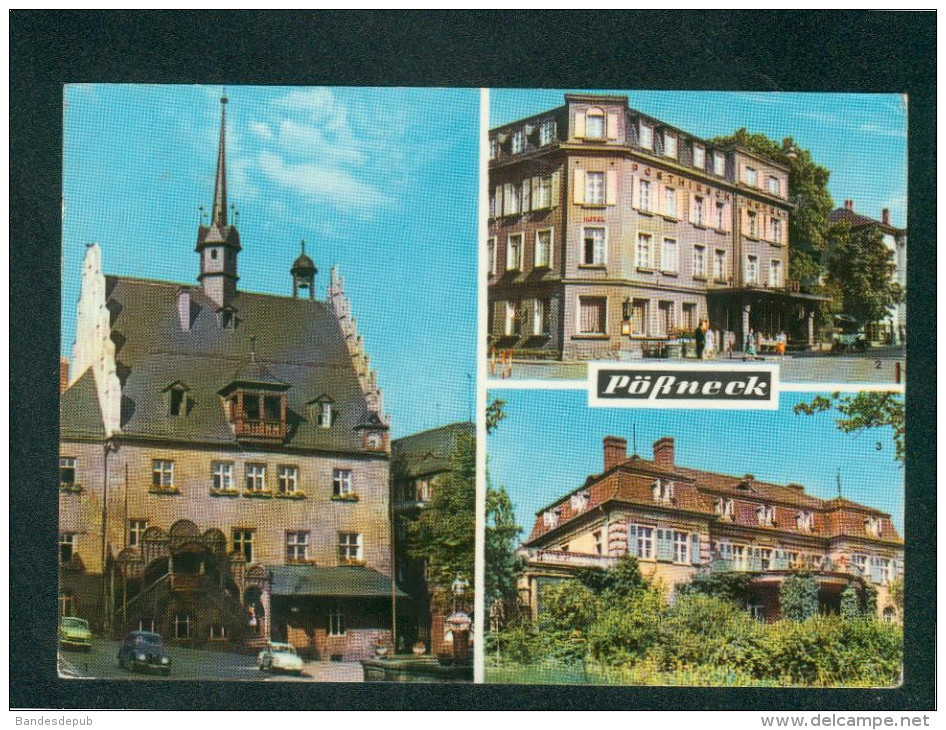 DDR - Pössneck - Multivues Rathaus Posthirsch Hotel Ehrolungsheim DR I.P. Semmelweis - Poessneck