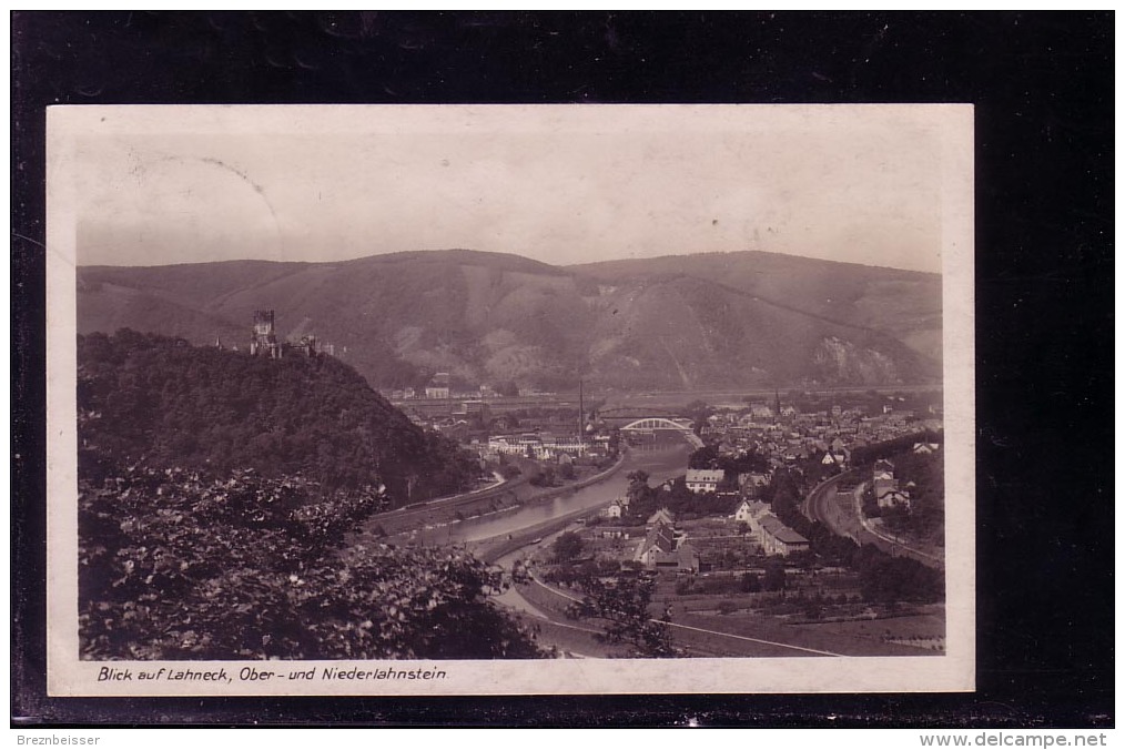 AK Blick Auf Lahneck, Ober Und Niederlahnstein -Karte Gel.1930 - Lahnstein