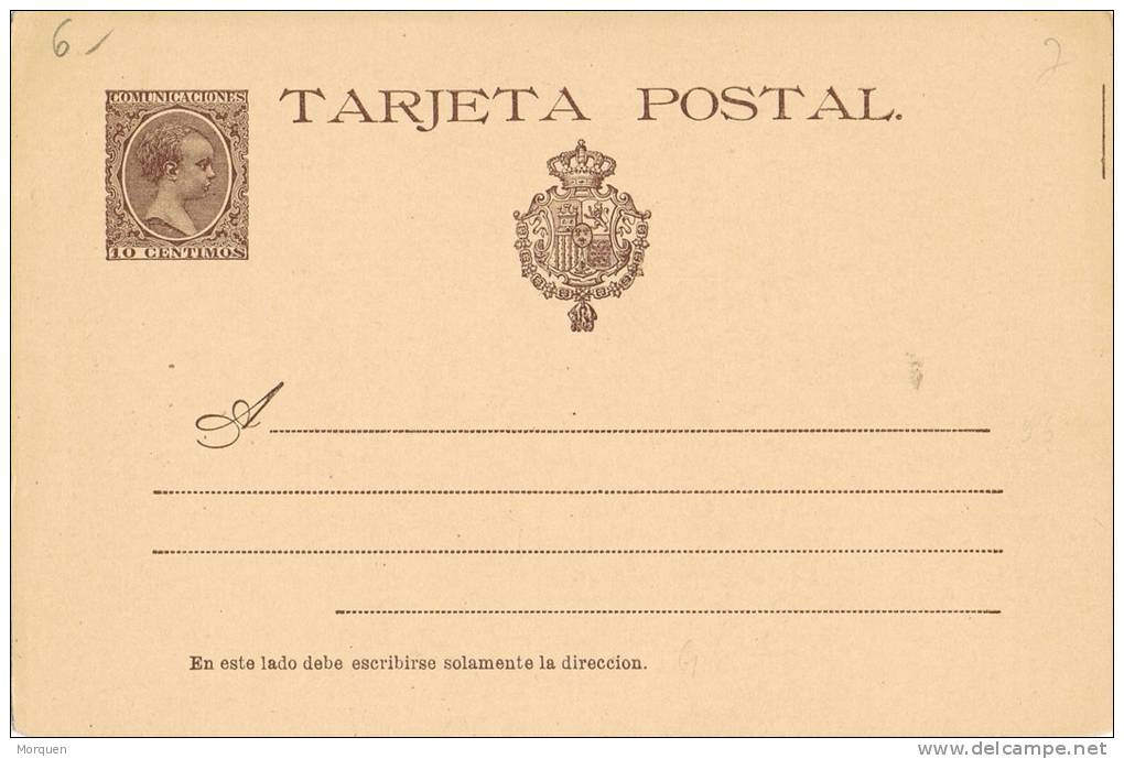 Entero Postal 10 Cts Alfonso XIII 1890, VARIEDAD Num 27 ** - 1850-1931