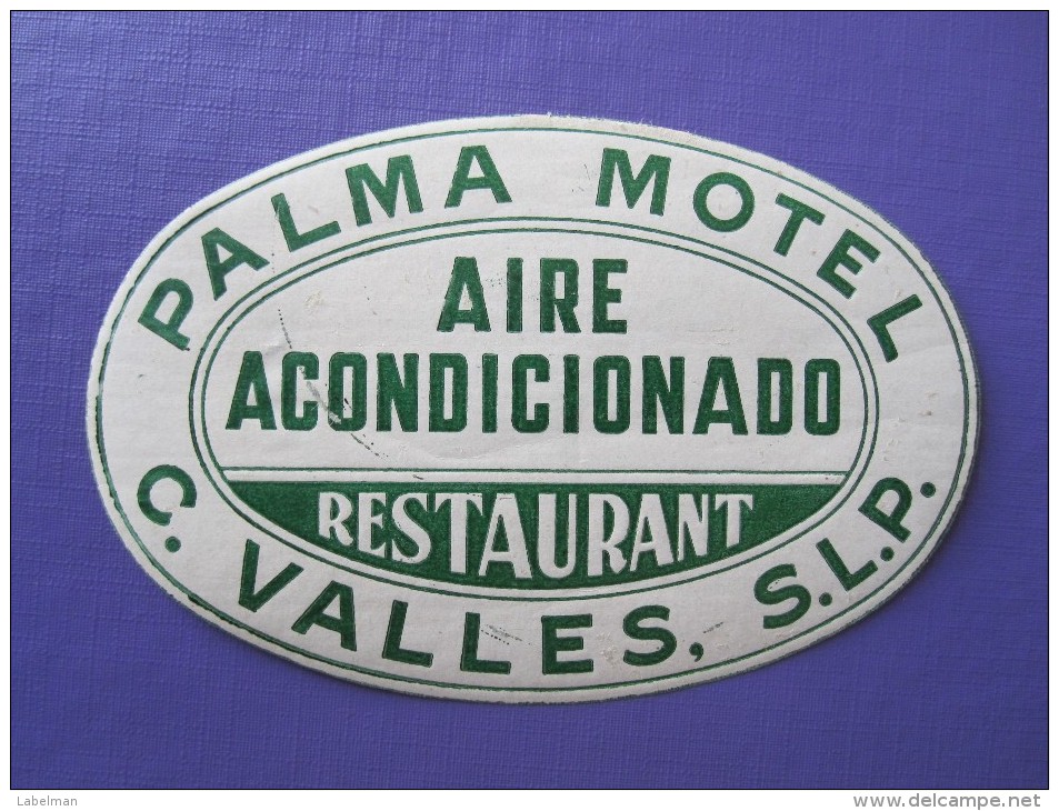 HOTEL RESIDENCIA HOSTAL MOTOR PALMA VALLES NO SPAIN LUGGAGE LABEL ETIQUETTE AUFKLEBER DECAL STICKER MADRID - Hotel Labels