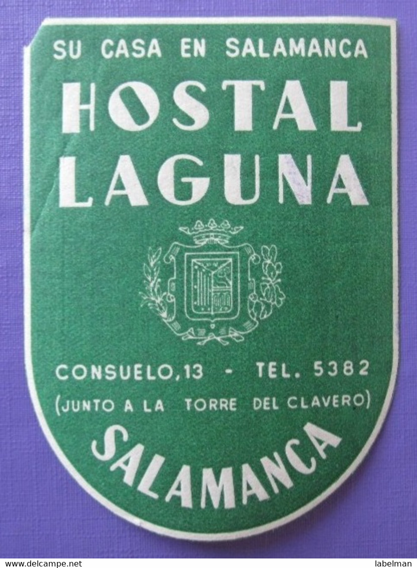 HOTEL RESIDENCIA HOSTAL MOTEL LAGUNA SALAMANCA SPAIN LUGGAGE LABEL ETIQUETTE AUFKLEBER DECAL STICKER MADRID - Hotel Labels