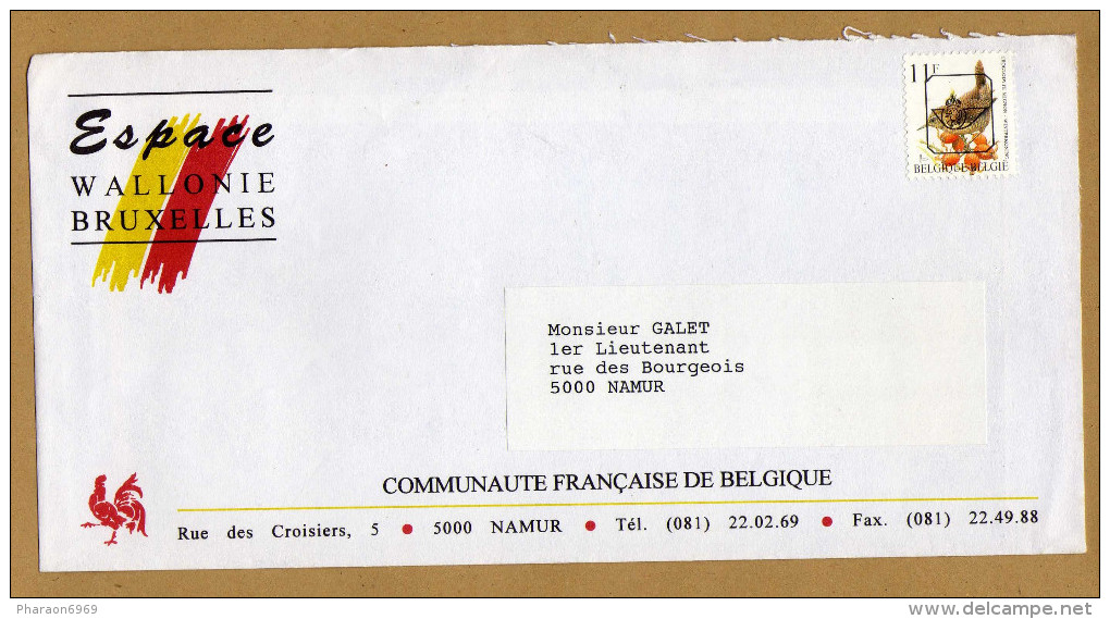 Enveloppe Cover Brief Oiseau Buzin Préoblitéré Espace Wallonie Bruxelles - Typos 1986-96 (Oiseaux)