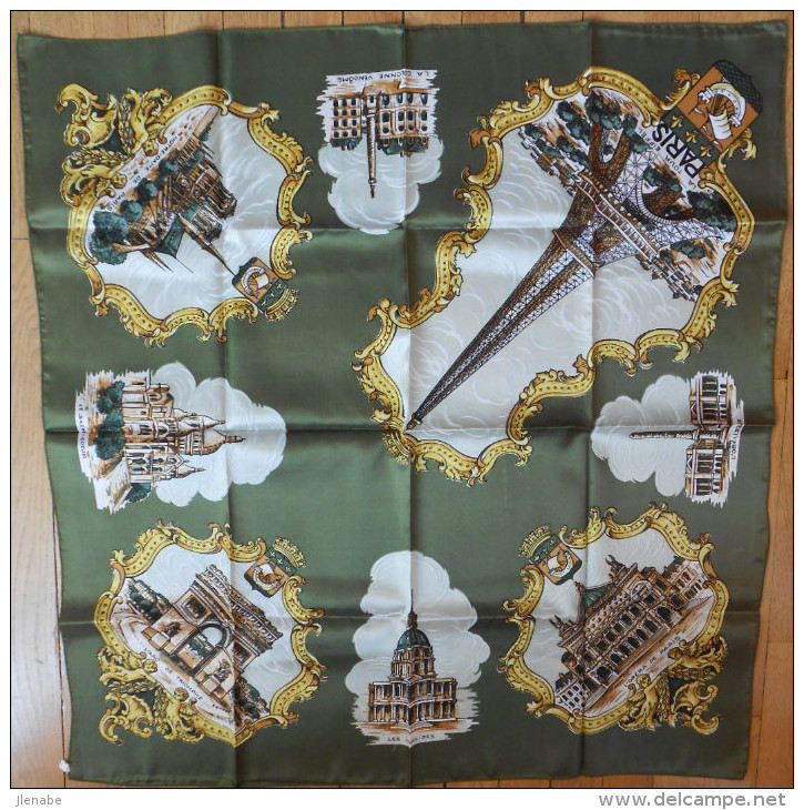 Foulard Vintage Monuments De Paris - Hoofddoeken En Sjaals