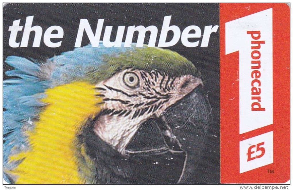 UK, Parrot On Prepaid Card, 2 Scans. - Papegaaien & Parkieten