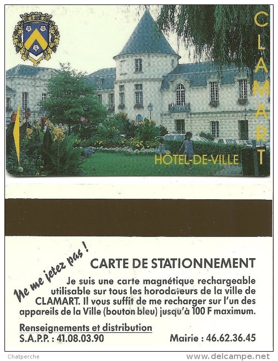 CARTE PUCE TEST DEMO SIM GSM AUTRE CARTE MAGNETIQUE STATIONNEMENT CLAMART - Cartes De Stationnement, PIAF