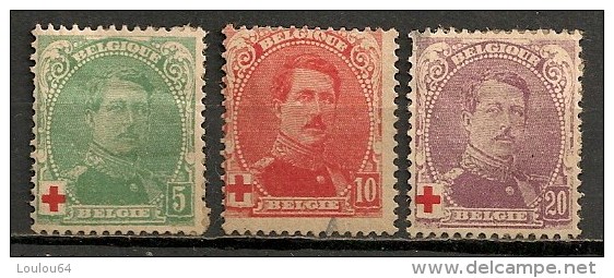 Timbres - Belgique - Croix-Rouge - 1914 - Série De 3 Timbres - - 1914-1915 Rotes Kreuz