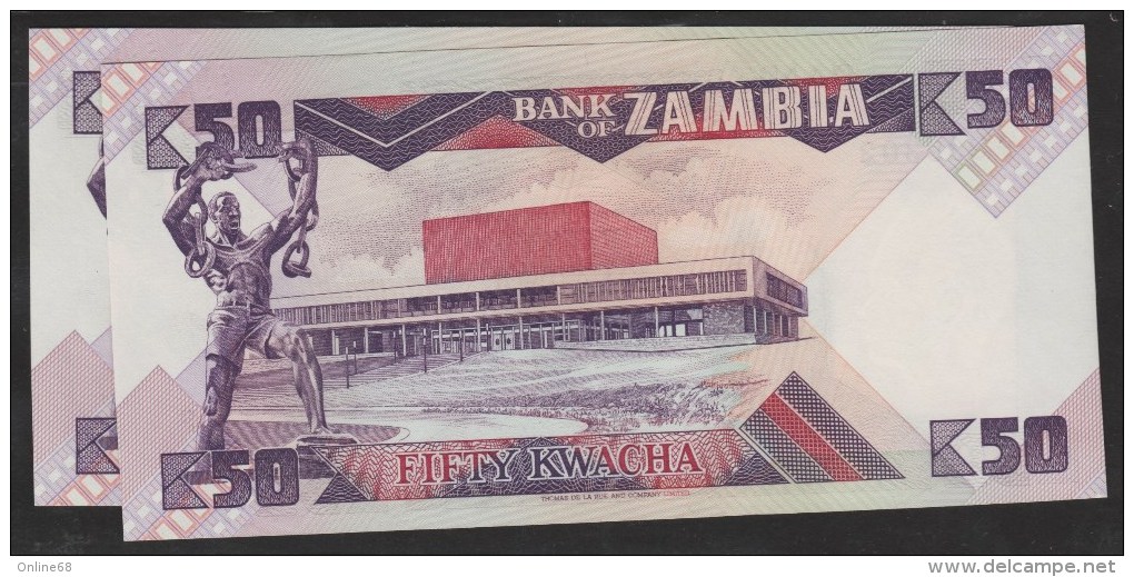 ZAMBIA 50 Kwacha (1980-88)  # 60/F 839307 P# 28   UNC - Zambia