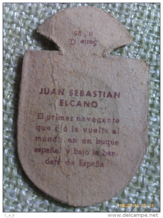 Emblema De Auxilio Social De 30 Cts De Juan Sebastián Elcano. Serie G. Nº 25. Guerra Civil Española. 1936-1939 - 1939-45