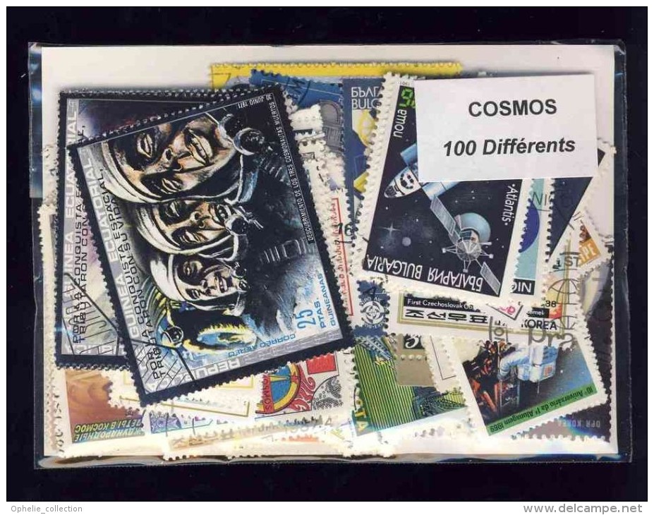 Cosmos - 100 Timbres Differents - Tous Pays - Sammlungen