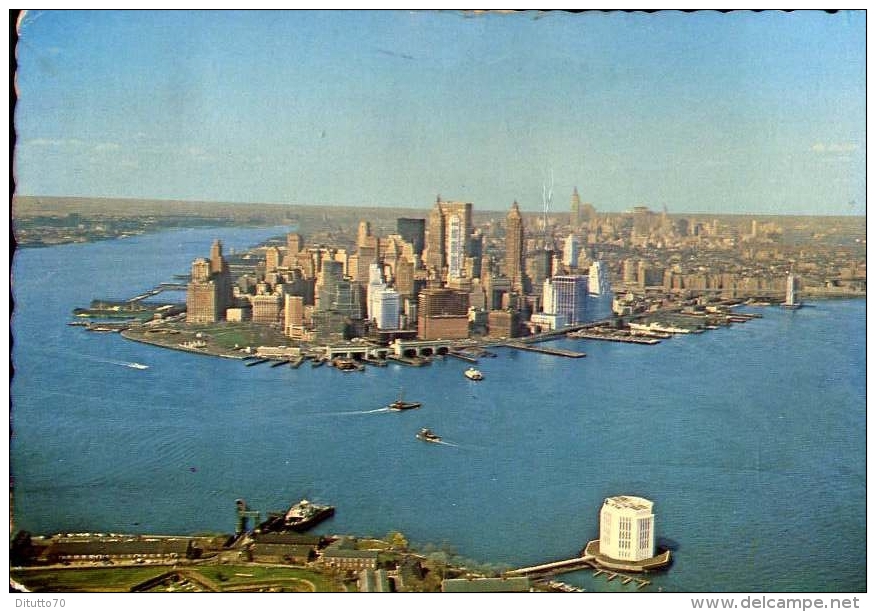 New York City - Manhattan Skyline - Formato Grande Viaggiata Mancante Di Affrancatura - Manhattan