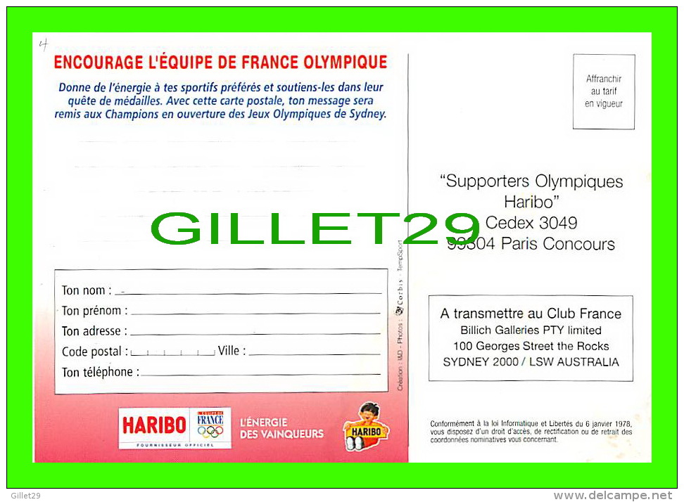 JEUX OLYMPIQUES - AVEC HARIBO & L´ÉQUIPE DE FRANCE JEUX OLYMPIQUES DE SYDNEY, AUSTRALIE 2000 - - Jeux Olympiques