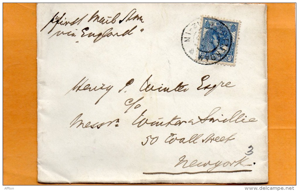 Netherlands 1904 Cover Mailed To USA - Briefe U. Dokumente