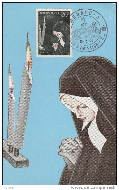 CARTE MAXIMUM      BERNADETTE SOUBIROUS  N° 499 - Cartas Máxima