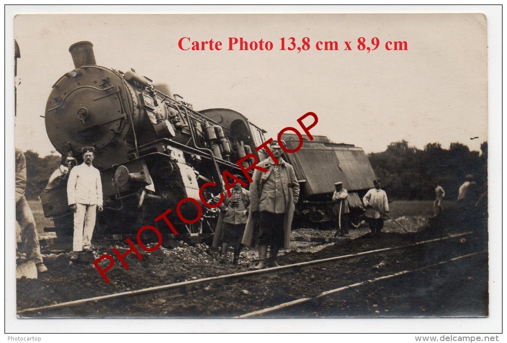 DAMPVITOUX-Accident De TRAIN-Locomotives-Deraill Ement-3xCp Photo+7 Photos Allemandes-Guerre14-18-1W K-Militaria-FRANCE- - Chambley Bussieres