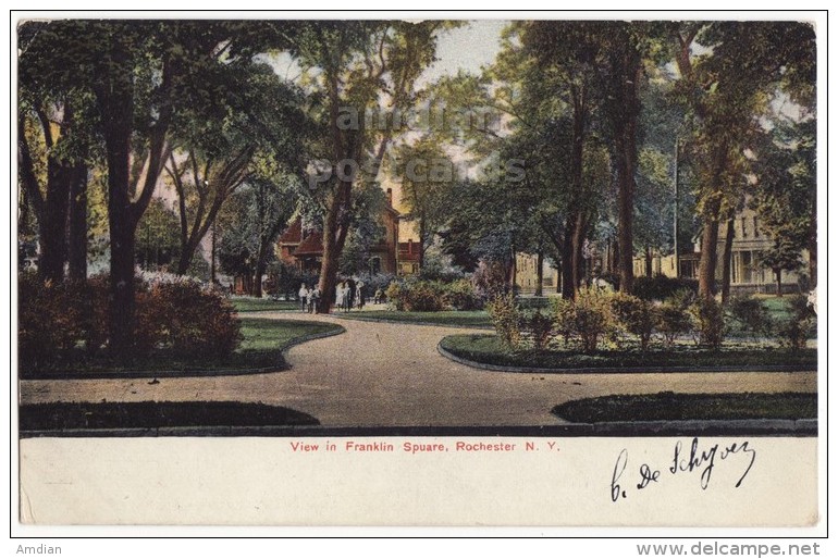 ROCHESTER NY ~ FRANKLIN SQUARE EARLY VIEW ~ 1900s Vintage Postcard ~ CHILDREN  [5518] - Rochester