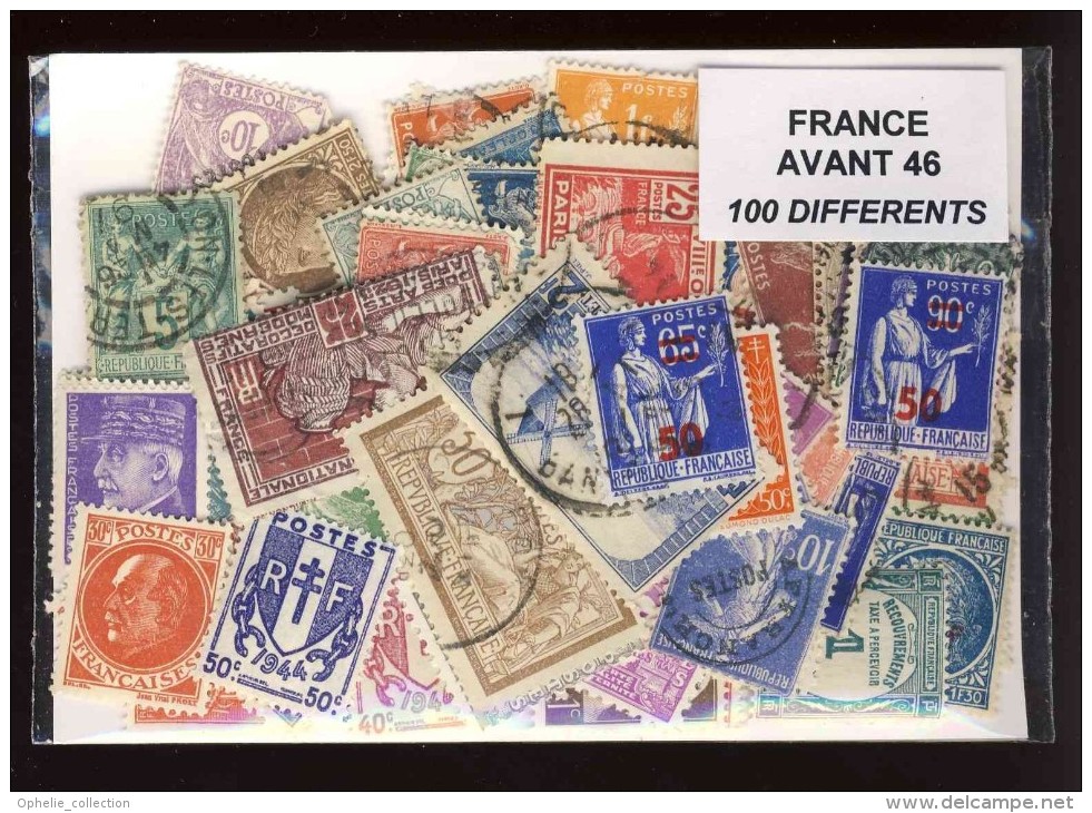 France Avant 1946 100 Timbres Différents Oblitérés - Collections