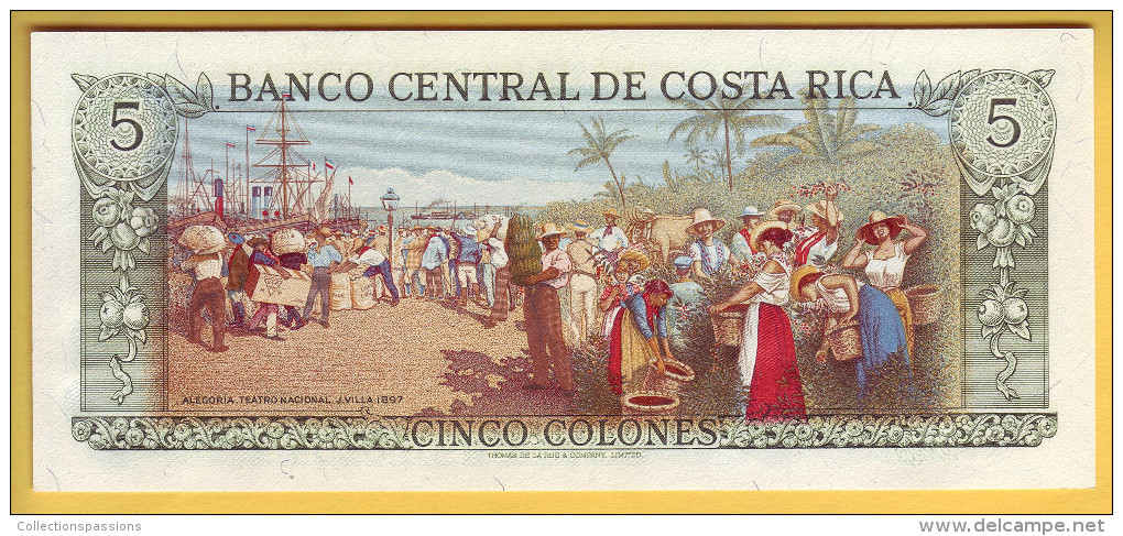 COSTA RICA - Billet De 5 Colones. 4-10-89. Pick: 236d. NEUF - Costa Rica