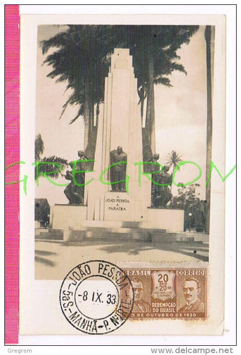 BRESIL Brazil ( CM ) Yt 222 , JOAO PESCOA 1933   ( MAXIMUM CARD ) - Maximum Cards