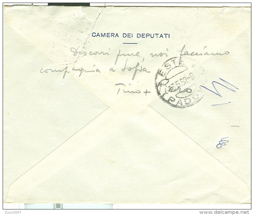 CAMERA DEI DEPUTATI,ROMA, TIMBRO SU BUSTA VIAGGIATA  1952, ROMA-ESTE,PADOVA, - 1946-60: Storia Postale