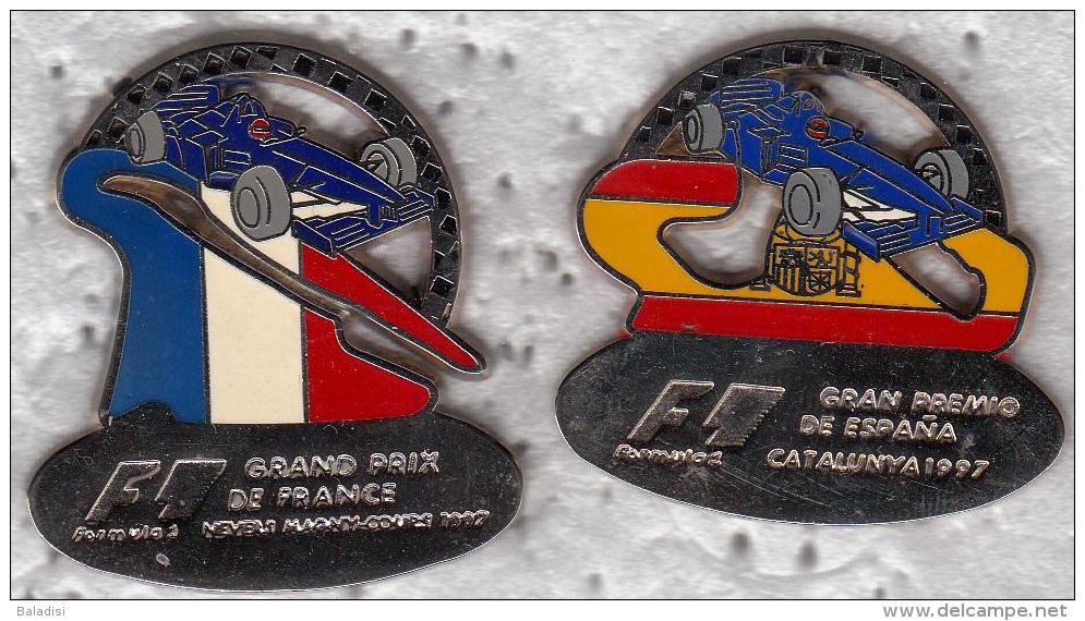 Pins 2 ANCIENS PIN´S F1 GRAND PRIX ESPAGNE ET DE FRANCE - Car Racing - F1