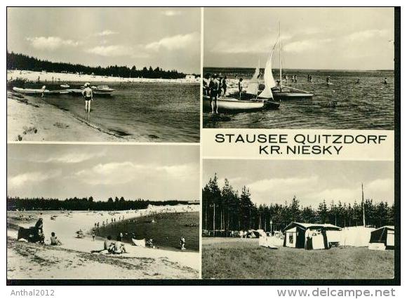 Stausee Quitzdorf Kreis Niesky Zelt Camping Schwimmbad Segelboot Sailing Sw MB 1975 - Niesky