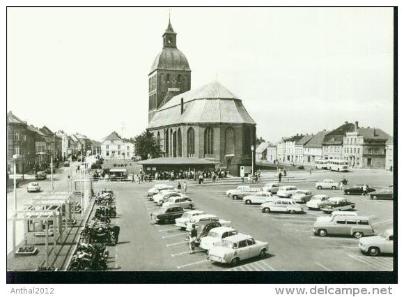 Ribnitz-Damgarten Karl-Marx-Platz Motorrad Bike PKW Skoda Wartburg Trabant Sw 1980 - Ribnitz-Damgarten