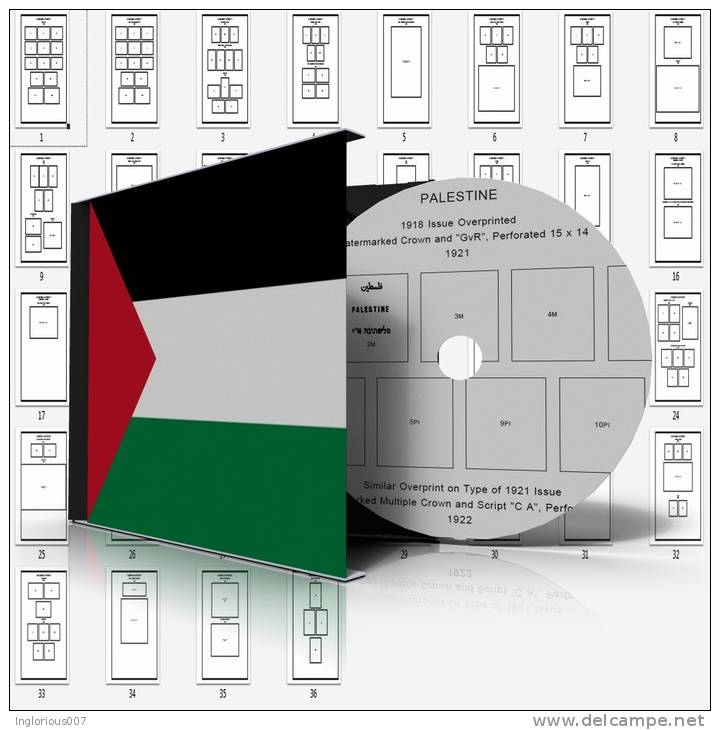 PALESTINE STAMP ALBUM PAGES 1918-2009 (41 Pages) - Inglese