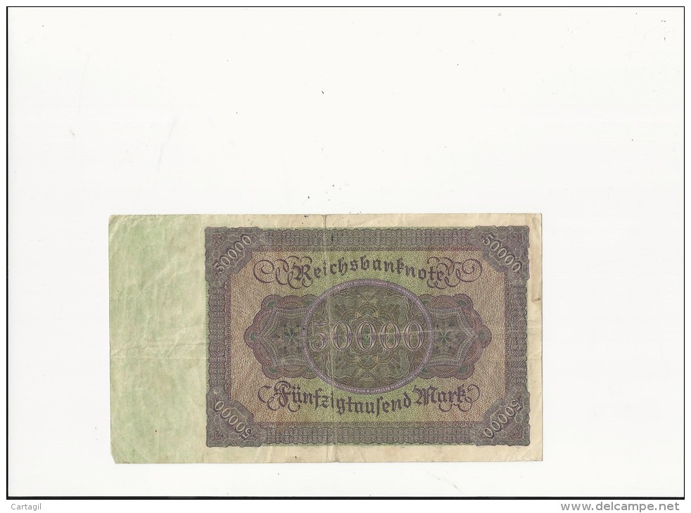 Billets -  B1579- Allemagne  - 50 000 Mark  ( Type, Nature, Valeur, état... Voir 2 Scans) - 50000 Mark