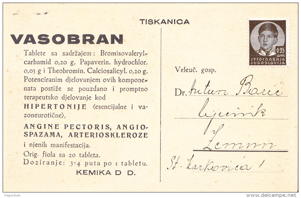 VASOBRAN-DRUG,MEDICINE 1930th - Croazia