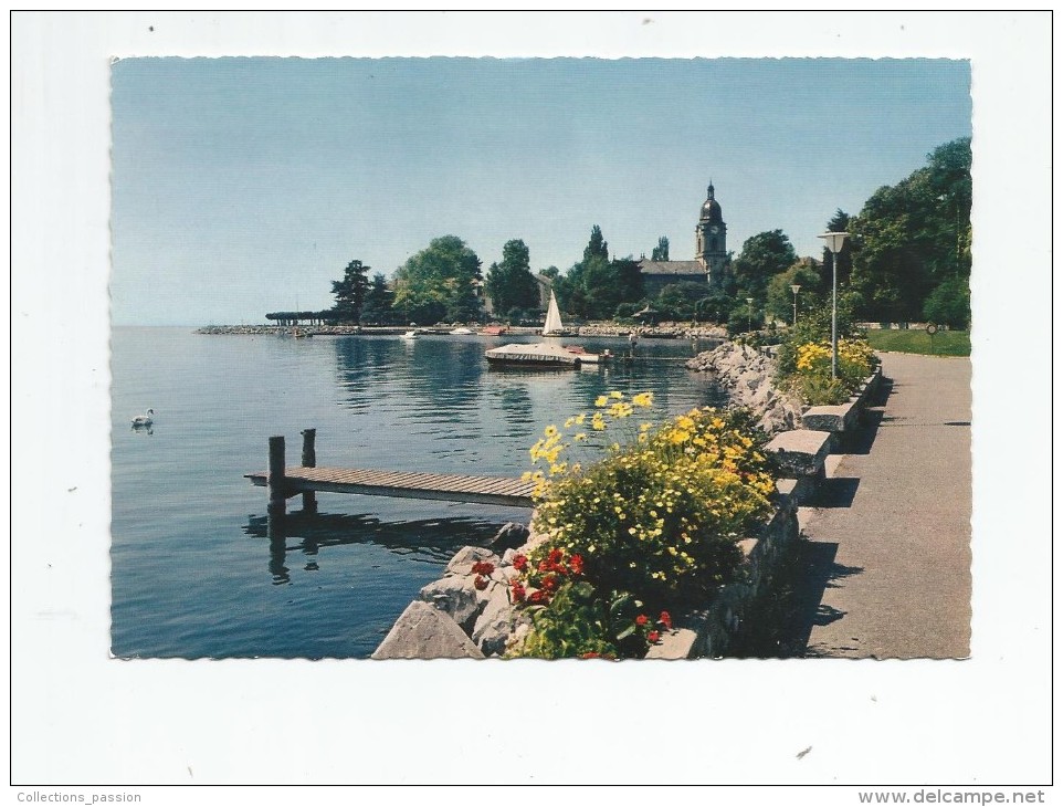 Cp , SUISSE , VD , MORGES , Le Quai Fleuri , Ed : Jaeger , 774 , Vierge - Morges