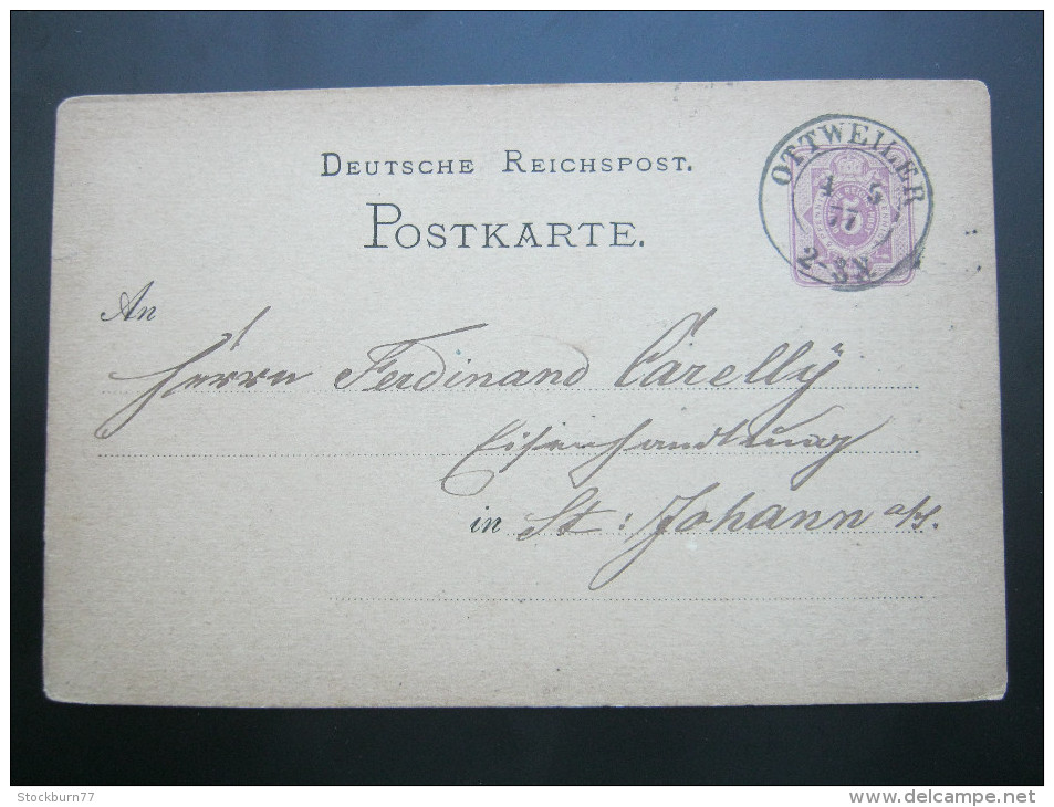 OTTWEILER , Klarer Stempel Auf Karte    1877 - Lettres & Documents