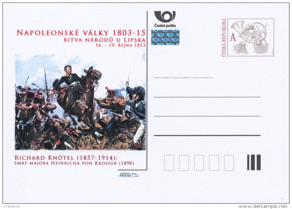Czech Rep. / Postal Stat. (Pre2013/50) Battle Of The Nations At Leipzig (4) R. Knötel "Death Of Major H. Von Krosigk" - French Revolution