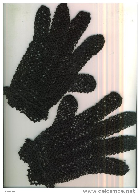 Gants Noir Dame  Au Crochet Confection Artisanale Bretonne Poignet Dentelle   TBE - Autres & Non Classés