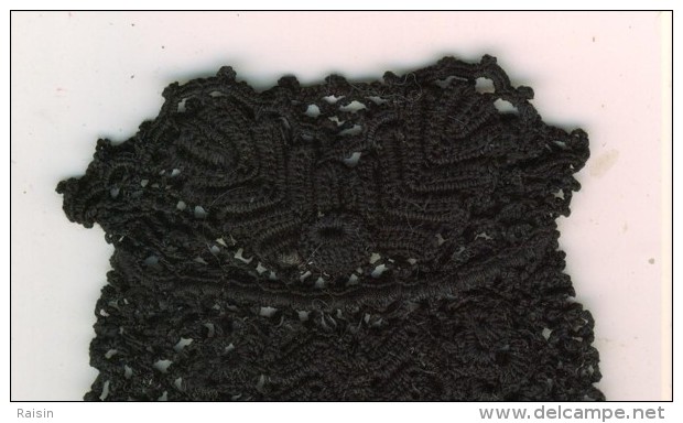 Gants Noir Dame  Au Crochet Confection Artisanale Bretonne Poignet Dentelle   TBE - Autres & Non Classés