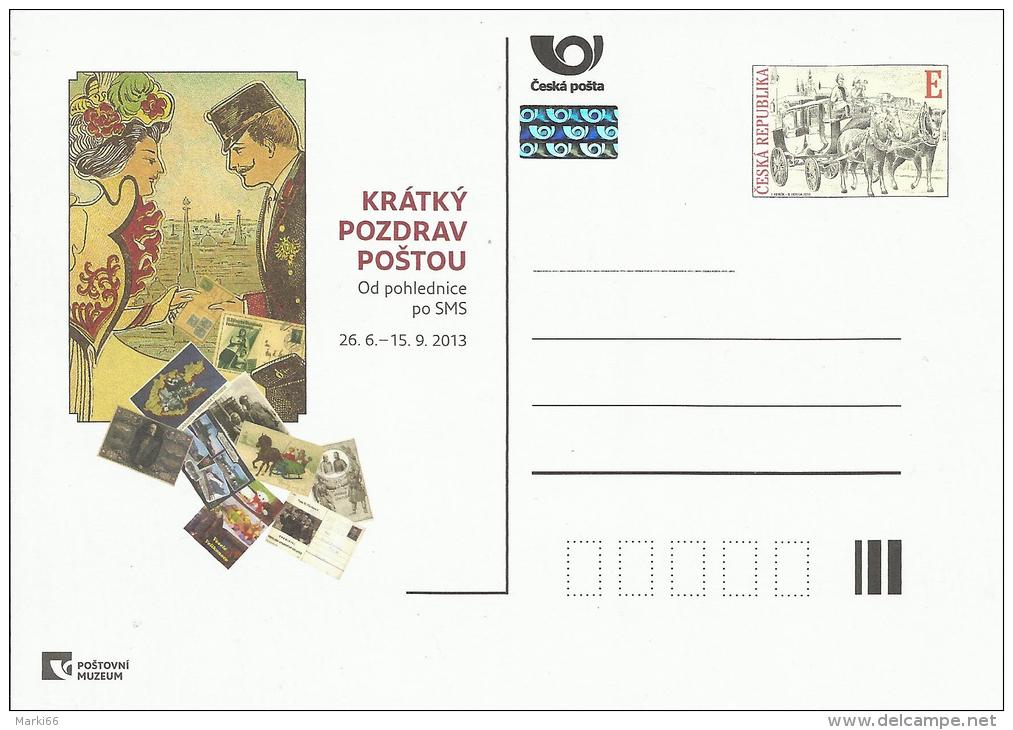 Czech Republic - 2013 - Short Greetings By Post: From Postcard To SMS - Postcard With Original Stamp And Hologram - Postkaarten