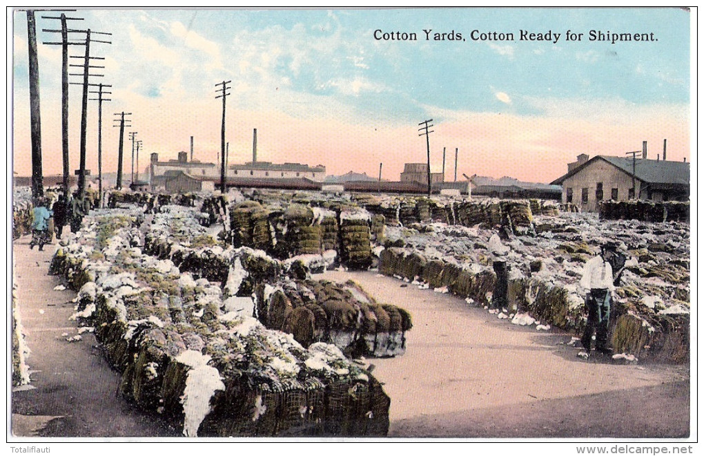 GALVESTON Texas Cotton Yards Ready For Shipment Animated Color TOP-Erhaltung Unused - Galveston