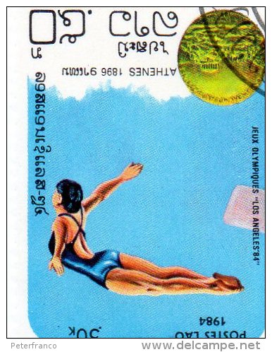 L  1984 Laos - Olimpiadi Di Los Angeles - High Diving