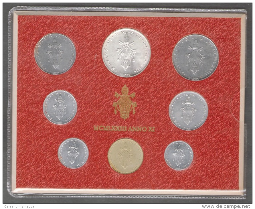 1973/XI Vatican City 8-Coin Mint Set Unc Pope Paul VI CITTA DEL VATICANO - Vaticano