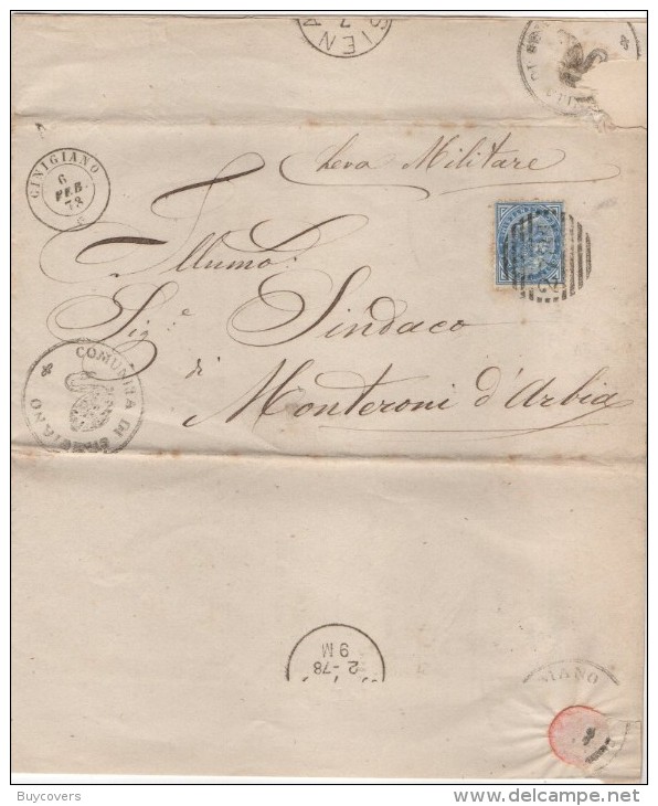 0247 - CINIGIANO Affrancata 10 Cent Annullo Numerale A Sbarre -2781- E Doppio Cerchio - Storia Postale