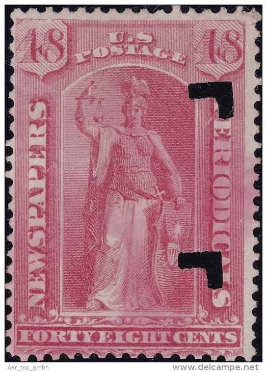 USA 1875 Zeitungsmarke 48 Cent Mi#17 Entwertet (gelocht) - Zeitungsmarken & Streifbänder