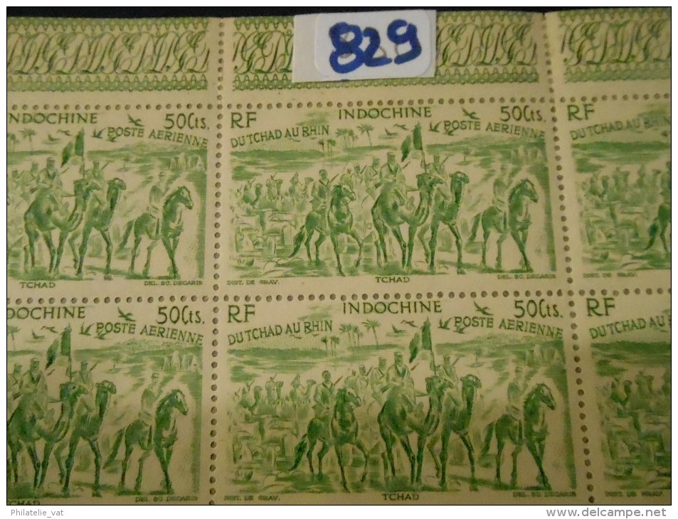 INDOCHINE : Feuille Complète Neuve, Panneau De 25 Du N° 40  RARE Côte 30 € (Lot 829) - Neufs