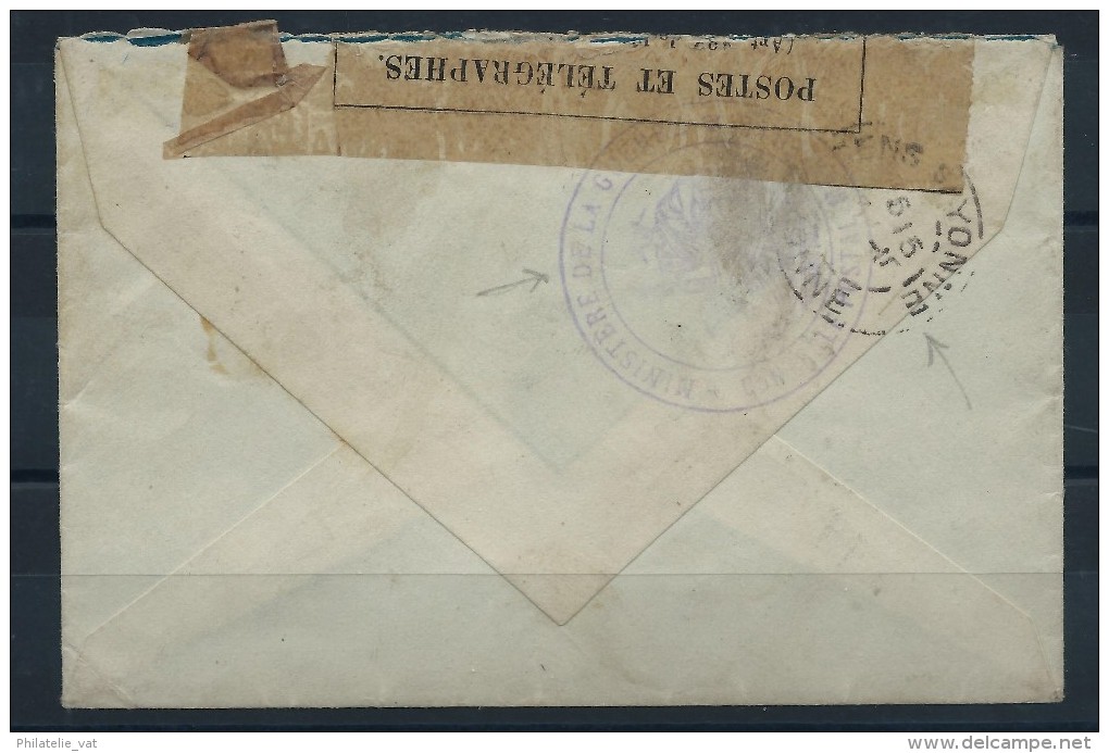 GRECE  LETTRE POUR LA  FRANCE AVEC CONTROLE POSTAL  A VOIR  1915 - Postmarks - EMA (Printer Machine)