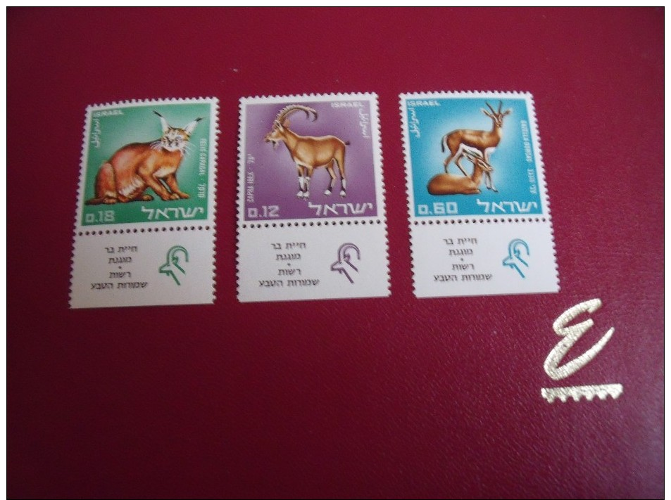 ( L 22     )   Timbres  Israel   Année;  1967      Y.T.  Neuf  ** N°  351 / 53 - Neufs (avec Tabs)