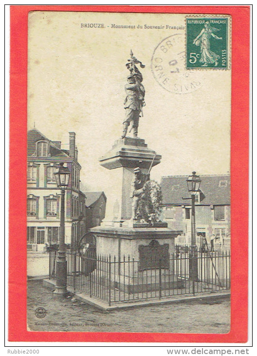 BRIOUZE 1907 MONUMENT DU SOUVENIR FRANCAIS CARTE EN BON ETAT - Briouze