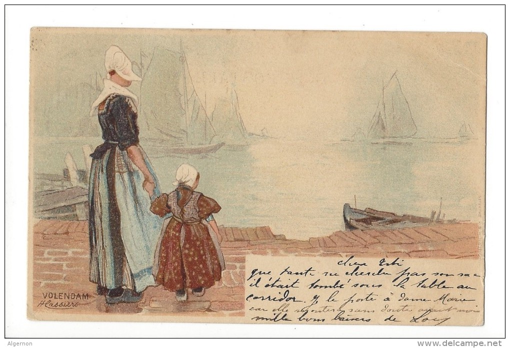 10904 - Volendam Hlassiers   Femme Et Enfant Barque En 1899 - Costumes