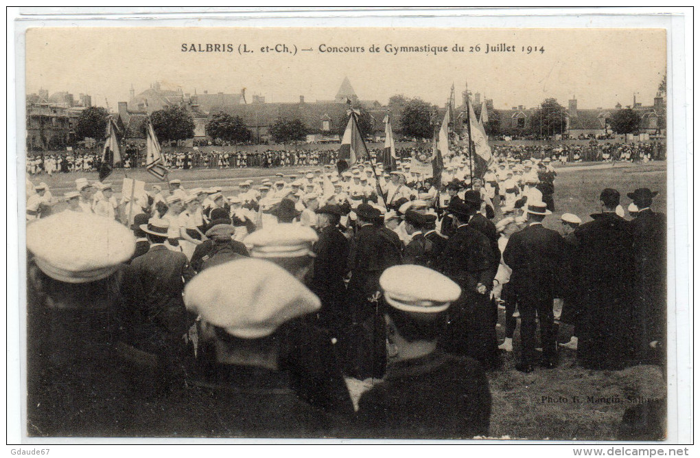 SALBRIS (41) - CPA PEU COURANTE - CONCOURS DE GYMNASTIQUE DU 26 JUILLET 1914 - Salbris