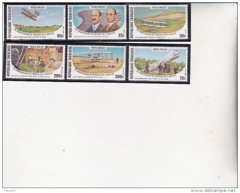 REPUBLIQUE TOGOLAISE -  N° 914-15 + POSTE AERIENNE N° 338-341 NEUF X-FRERES WRIGHT - Togo (1960-...)